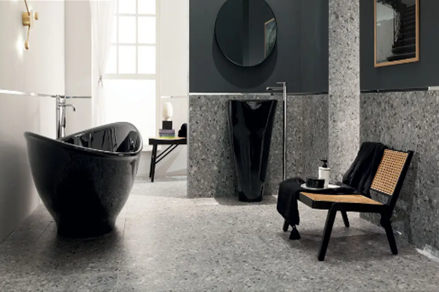 Łazienka w stylu nowoczesnym z lastryko